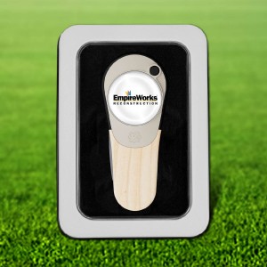 Pitchfix Woodie Golf Divot Repair Tool in Window Tin