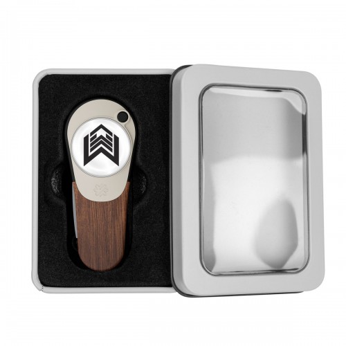 Pitchfix Woodie Golf Divot Repair Tool in Window Tin