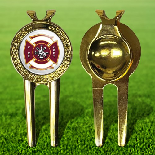 Gold Luxury Divot Tool with Belt Clip & Removable Ball Marker