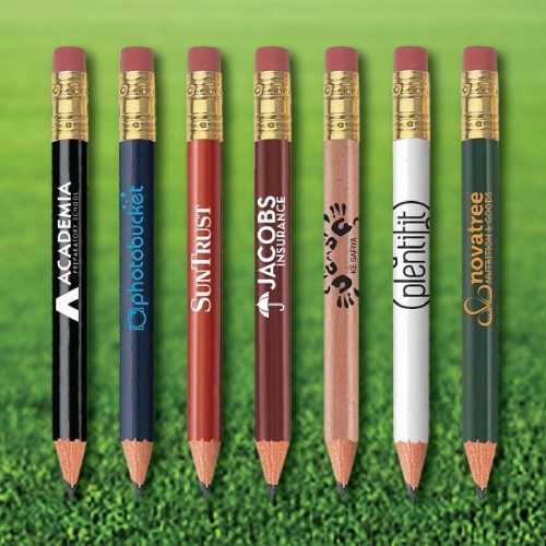 Custom Logo Round Golf Pencils w/ Eraser - 1440 Minimum