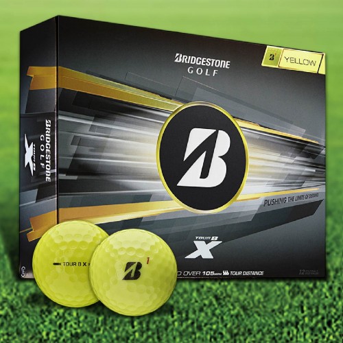 Bridgestone Tour B X 2026 Yellow Custom Logo Golf Balls / Dozen