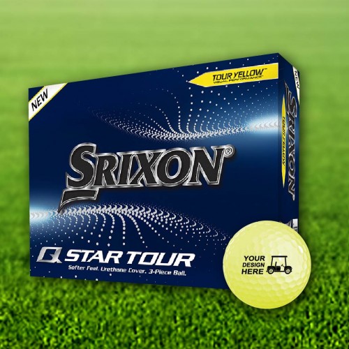 Srixon Q Star Tour 4 Yellow Custom Logo Golf Balls / Dozen