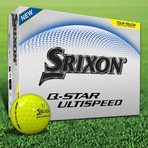 Srixon Q-Star UltiSpeed Yellow Custom Logo Golf Balls / Dozen