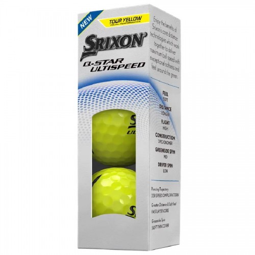 Srixon Q-Star UltiSpeed Yellow Custom Logo Golf Balls / Dozen