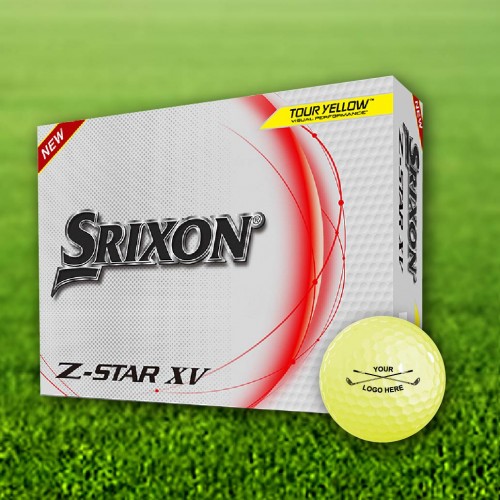 Srixon Z-Star XV 8 Yellow Custom Logo Golf Balls / Dozen 