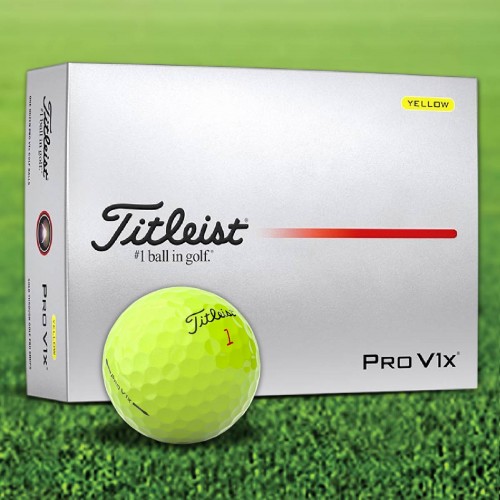Titleist Pro V1x Yellow Custom Logo Golf Balls / Dozen