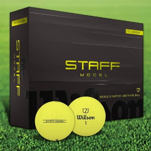 Wilson Staff Model 2026 Yellow Custom Logo Golf Balls / Dozen