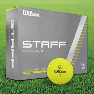 Wilson Staff Model X Yellow Custom Logo Golf Balls / Dozen Wilson Staff Model X Yellow Custom Logo Golf Balls / Dozen