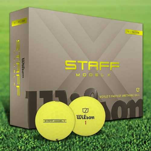 Wilson Staff Model X 2026 Yellow Custom Logo Golf Balls / Dozen