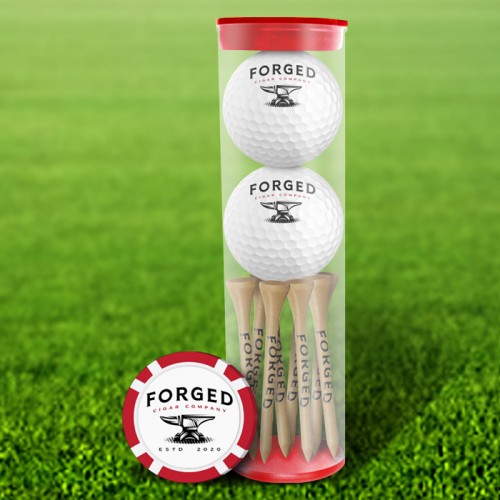 Custom Golf Ball Tube w/ Poker Chip Marker - 29PC