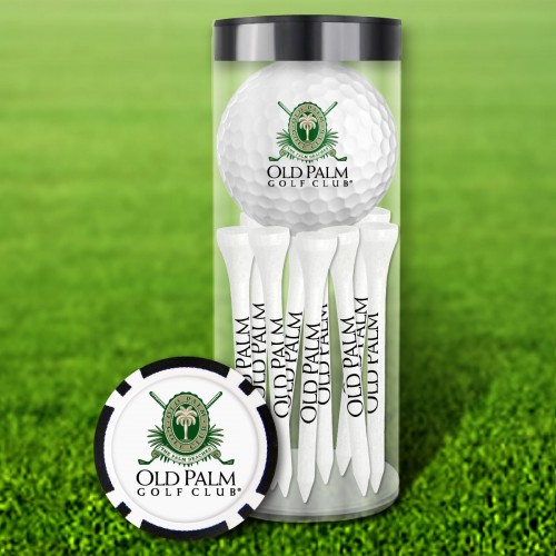 Custom Golf Ball Tube w/ Poker Chip Marker - 19PC