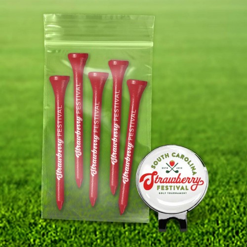 Custom Golf Tee Poly Pack - 5 with Hat Clip