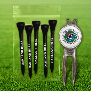Custom Golf Tee Poly Pack with Essex Divot Tool