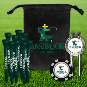 Custom Golf Tee Luxury Silver Chip Velveteen Pouch w/ Pouch Imprint - G