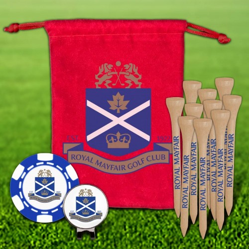 Custom Golf Tee Chip Marker Hat Clip Velveteen Pouch w/ Pouch Imprint - G