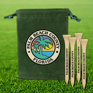 Custom Golf Tee Velveteen Pouch w/ Pouch Imprint - 4 Custom Golf Tee Velveteen Pouch w/ Pouch Imprint - 4