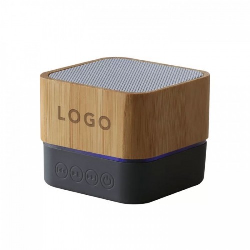 Lux Bamboo Square Mini Portable Speaker