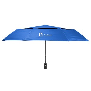 42" Arc Telescopic Wind Resistant Umbrella with 100% rPET Canopy